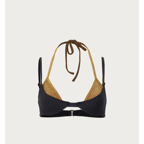 SAME Los Angeles Swim Bikini Set 2Pc Top Double Layer Weist Bottom Black  SZ M - Picture 4 of 10